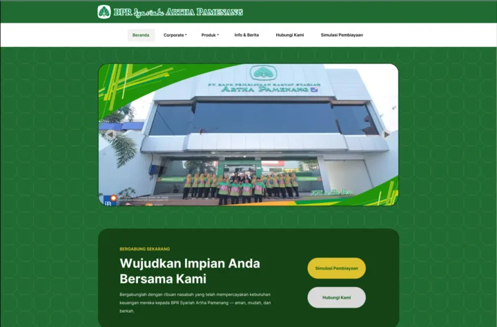Screenshot of Artha Pamenang company profile