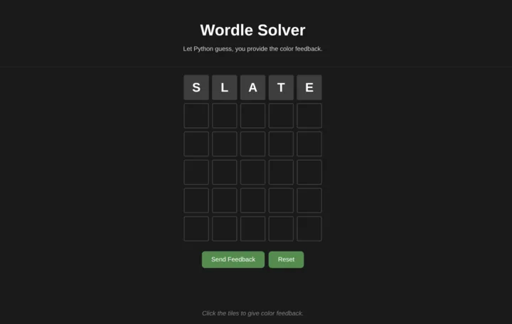 Screenshot of Wordle Solver